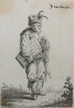 Load image into Gallery viewer, Jan van Vliet. A hurdy-gurdy player. Etching. 1632.
