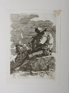 Salvator Rosa, after. Two warriors. Etching. C. 1656–1657.