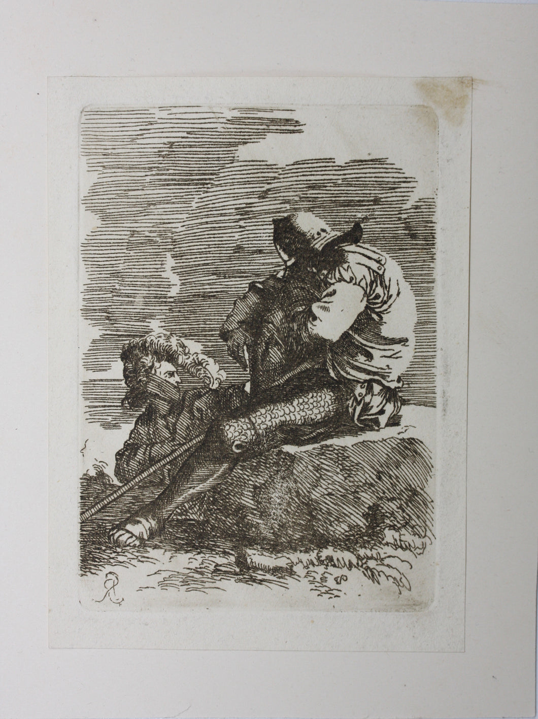 Salvator Rosa, after. Two warriors. Etching. C. 1656–1657.
