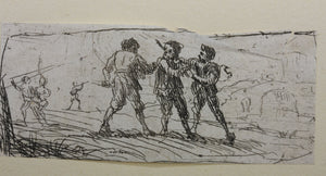 Claude Lorrain. Two brigands attacking a traveller. Etching. C. 1633.