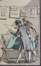 Load image into Gallery viewer, Jean Duplessis Bertaux. The print dealer. Hand colored etching. Early XIX C.
