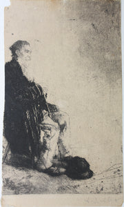 Adolf Jelínek Alex. Portrait of Tonda Špacír from Strmilov. Etching. C. 1918.