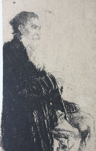 Adolf Jelínek Alex. Portrait of Tonda Špacír from Strmilov. Etching. C. 1918.