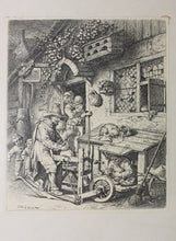 Load image into Gallery viewer, Christian Wilhelm Ernst Dietrich. The Scissors-Grinder. Etching. 1741.
