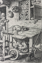 Load image into Gallery viewer, Christian Wilhelm Ernst Dietrich. The Scissors-Grinder. Etching. 1741.
