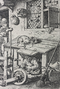 Christian Wilhelm Ernst Dietrich. The Scissors-Grinder. Etching. 1741.