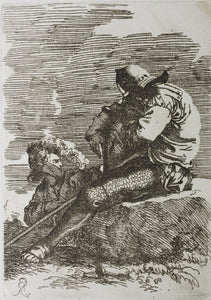 Salvator Rosa, after. Two warriors. Etching. C. 1656–1657.