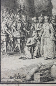 Jacob Folkema. The Generous Lover (Leonisa). Illustration to Exemplary Novels by Miguel de Cervantes. Engraving. 1739.