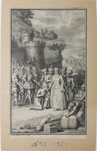 Load image into Gallery viewer, Jacob Folkema. The Generous Lover (Leonisa). Illustration to Exemplary Novels by Miguel de Cervantes. Engraving. 1739.
