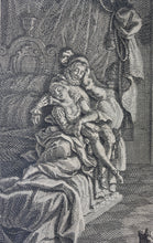 Load image into Gallery viewer, Jacob Folkema. The Jealous Extremaduran. Illustration to Exemplary Novels by Miguel de Cervantes. Engraving. 1739.
