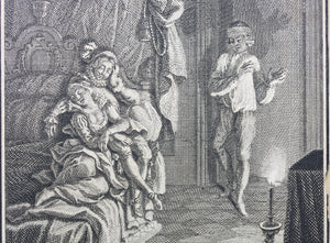 Jacob Folkema. The Jealous Extremaduran. Illustration to Exemplary Novels by Miguel de Cervantes. Engraving. 1739.