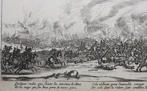 Jacques Callot, after. Battle scene. Etching. XVII - XVIII C.