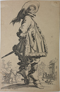 Jacques Callot. The Musketeer. Etching. c. 1620-1623