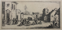 Load image into Gallery viewer, Jacques Callot, after. The Hospital. Etching by Johann Wilhelm Baur. XVII C.
