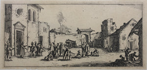 Jacques Callot, after. The Hospital. Etching by Johann Wilhelm Baur. XVII C.