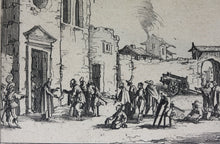 Load image into Gallery viewer, Jacques Callot, after. The Hospital. Etching by Johann Wilhelm Baur. XVII C.
