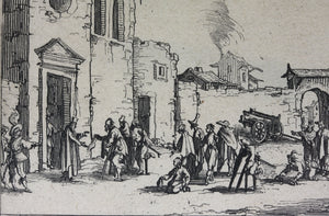 Jacques Callot, after. The Hospital. Etching by Johann Wilhelm Baur. XVII C.