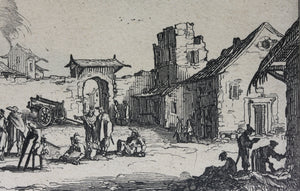 Jacques Callot, after. The Hospital. Etching by Johann Wilhelm Baur. XVII C.