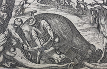 Load image into Gallery viewer, Antonio Tempesta. Elephant hunt. Etching. 1598.
