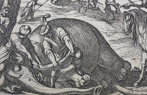 Antonio Tempesta. Elephant hunt. Etching. 1598.