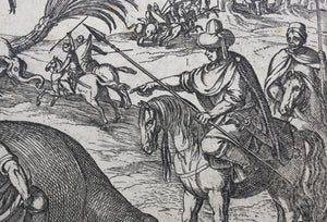 Antonio Tempesta. Elephant hunt. Etching. 1598.