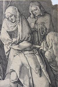 Lucas van Leyden, after. Deposition. Engraving. 17th C.