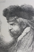 Load image into Gallery viewer, Giovanni Benedetto Castiglione. Bearded head in profile to the left. Etching. C. 1645-1650.
