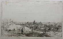 Load image into Gallery viewer, Anonymous artist XVII C. in the manner of Rembrandt, after. Landscape with a cow. Etching by Léopold Flameng. C. 1859.
