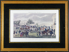 Load image into Gallery viewer, James Pollard, after. Race for the Great St. Leger Stakes. Engraved by. John Harris. 1837. Fine art print by The Bombay Company. 1987.
