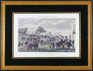 James Pollard, after. Race for the Great St. Leger Stakes. Engraved by. John Harris. 1837. Fine art print by The Bombay Company. 1987.