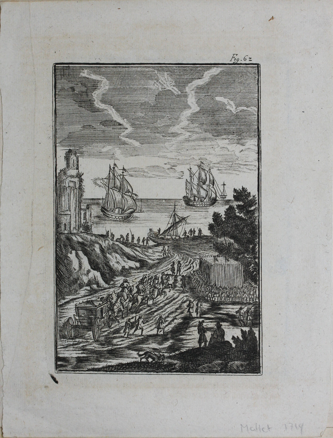 Alain Manesson Mallet. Thunder and lightning. Engraving. 1719.