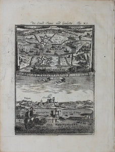 Alain Manesson Mallet. Tunis and La Goulette. (2) Engraving. 1719.