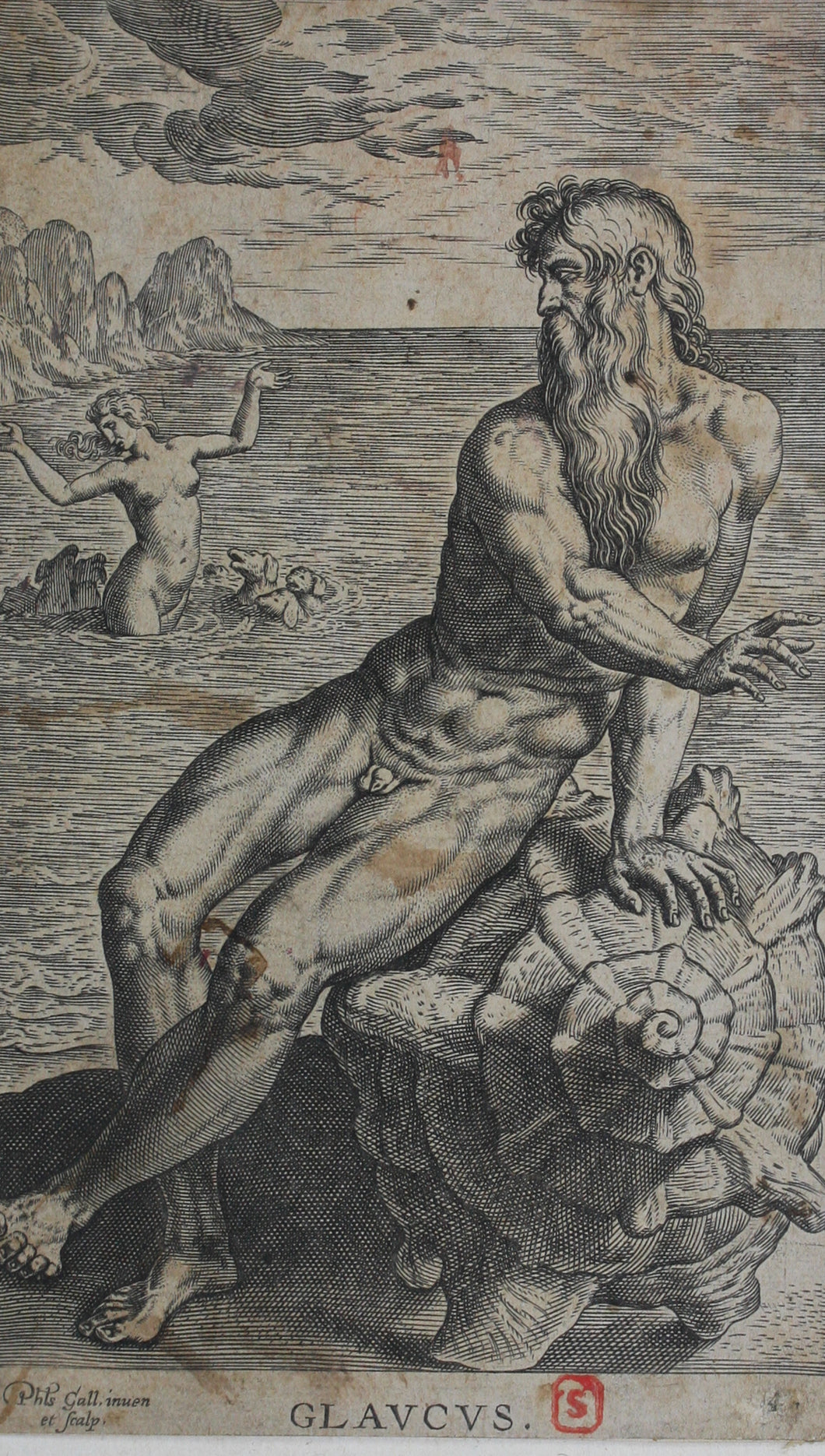 Philips Galle. Glaucus and Scylla. Engraving. 1586.