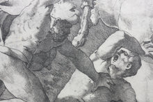 Load image into Gallery viewer, Rosso Fiorentino, after. Battle between Hercules and Centaurs. Engraving by Jacopo Caraglio. 1520-1539.
