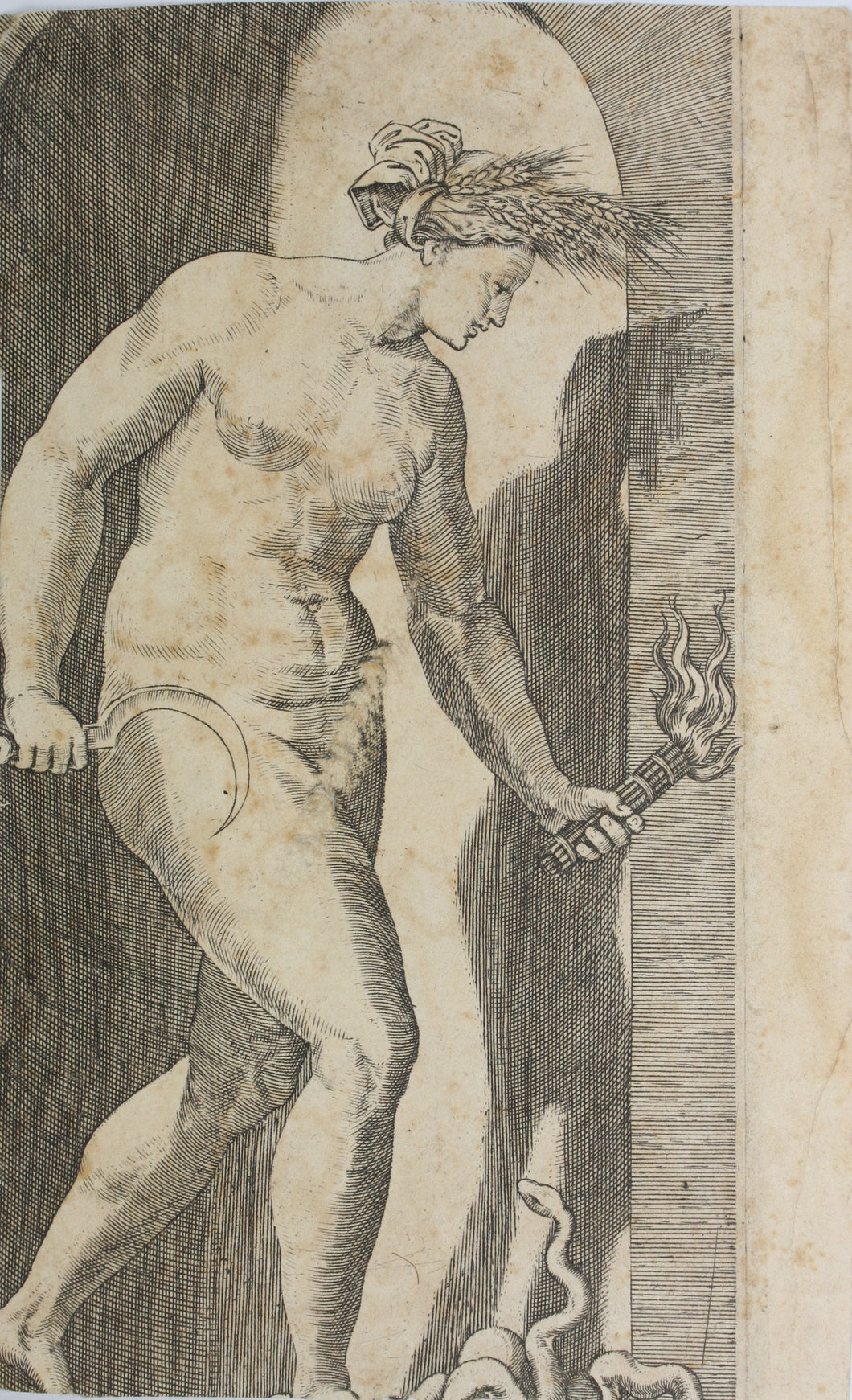 Rosso Fiorentino, after. Jacopo Caraglio, after. Ceres. Engraving. XVI C.