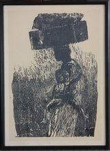 Load image into Gallery viewer, Ruth Richardson. A pair of vintage b/w woodcuts. Mother and child. Alice. Late 20th century..
