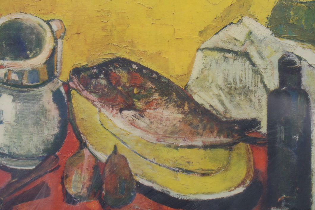 Bernard Lorjou. The red sideboard. Offset lithograph. 1980s.