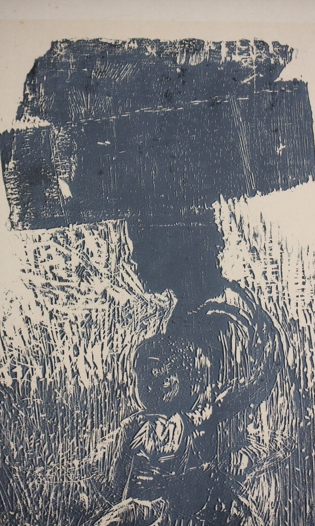 Ruth Richardson. A pair of vintage b/w woodcuts. Mother and child. Alice. Late 20th century..