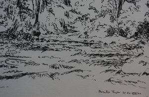 Prentiss Taylor. (1907 - 1991).  Roaring Fork. Drawing. 1962.