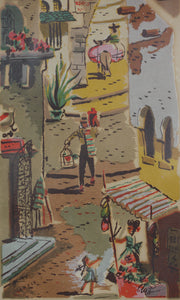 Sa Vau. A pair of mexican street views. Vintage posters. © R.W.P. Co. Mid 20th century.
