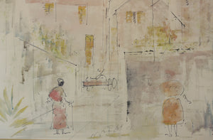 Alfred Birdsey. Street View. Watercolor on paper. Mid 20th century.
