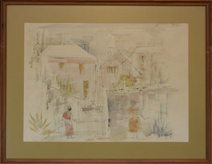 Alfred Birdsey. Street View. Watercolor on paper. Mid 20th century.
