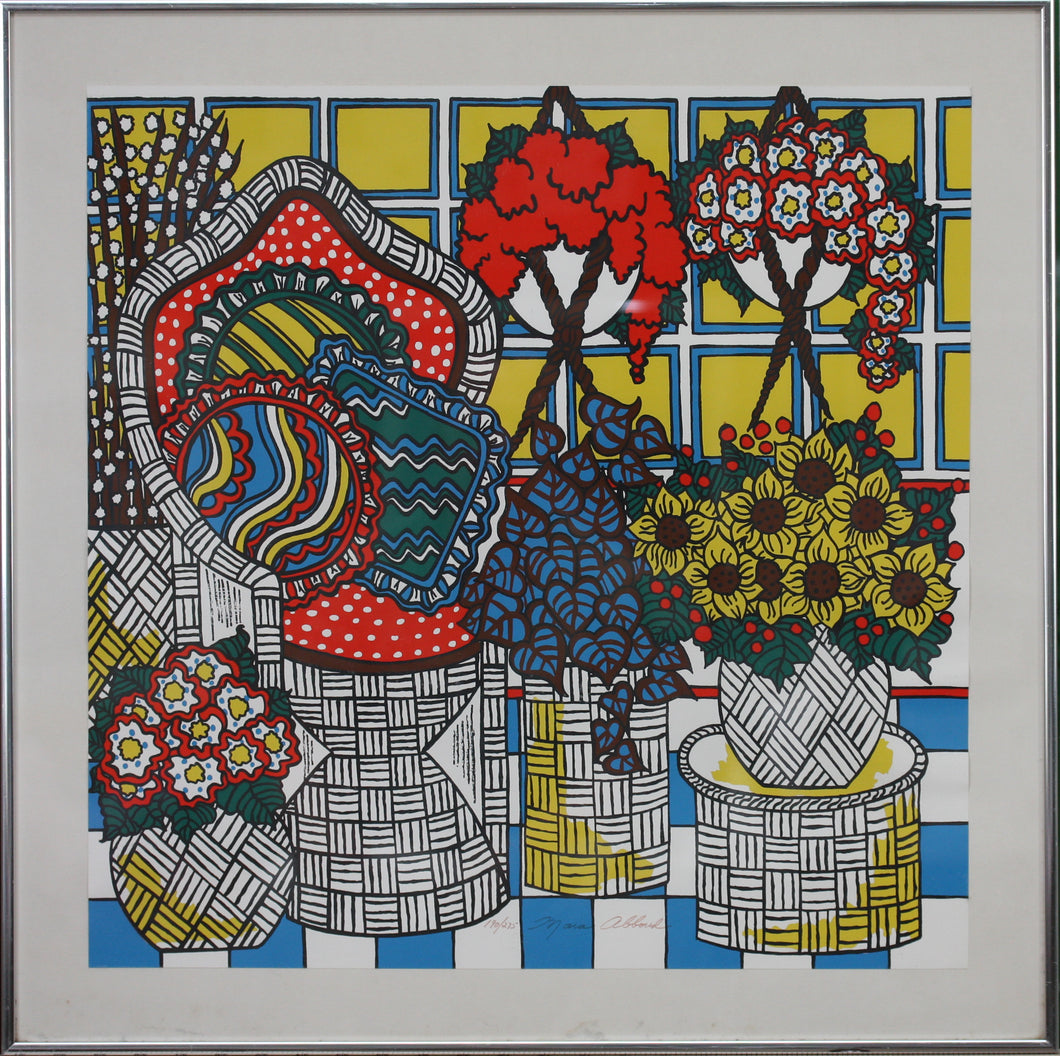 Mara Lynn Abboud. Garden Interior. Serigraph. Limited edition. 1975.