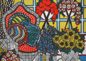 Mara Lynn Abboud. Garden Interior. Serigraph. Limited edition. 1975.