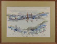 Load image into Gallery viewer, Alfred Birdsey. Rainy Day in Bermuda Harbor. Watercolor. Mid 20th century.
