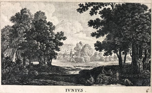 Johann Kraus. June. Engraving. XVII - XVIII c.