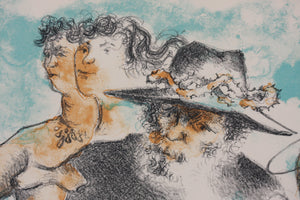 Chaim Gross. Poet's Dream. Color Lithograph. C.1968.