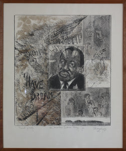 Chaim Gross. Dr. Martin Luther King, Jr. Lithography. Trial proof. 1968.