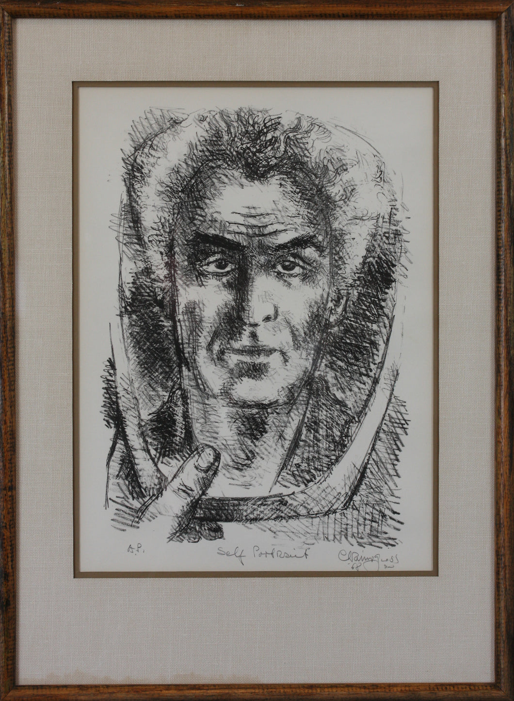 Chaim Gross. Self Portrait. Lithograph. Artist proof. 1968.