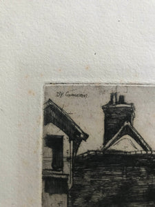 David Young Cameron. Norman Village. Etching. 1904.
